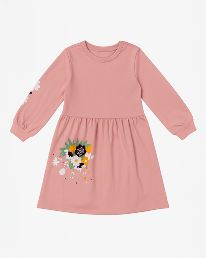 Vestido manga larga rosado