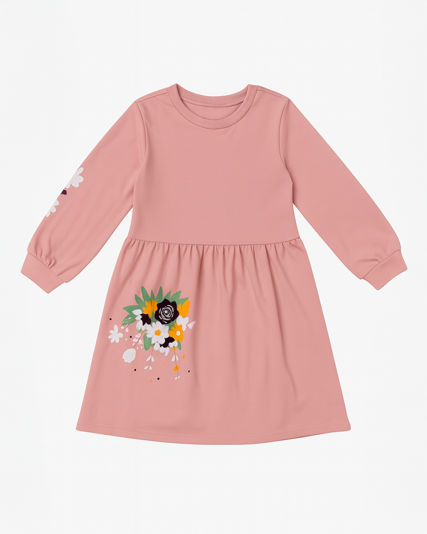 Vestido manga larga rosado