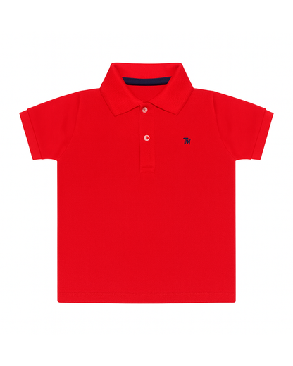 Polo básico para recien nacido niño Rojo