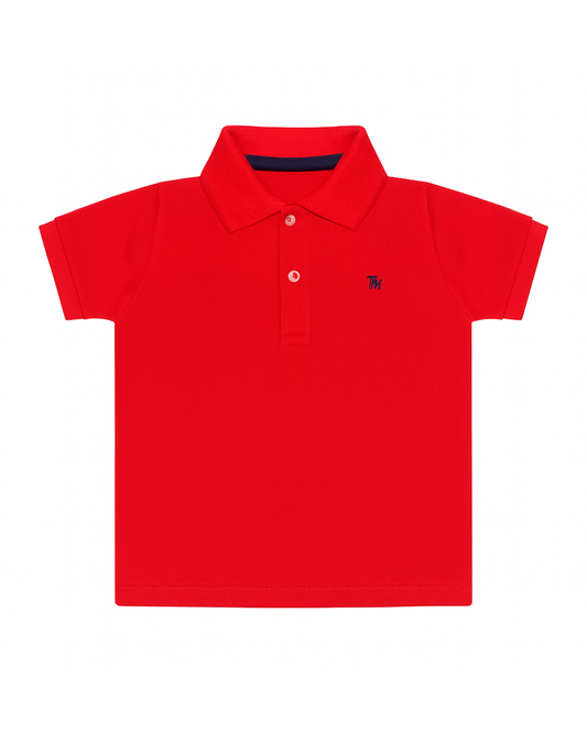 Polo básico para recien nacido niño Rojo