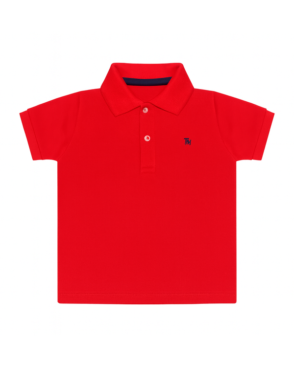 Polo básico para recien nacido niño Rojo