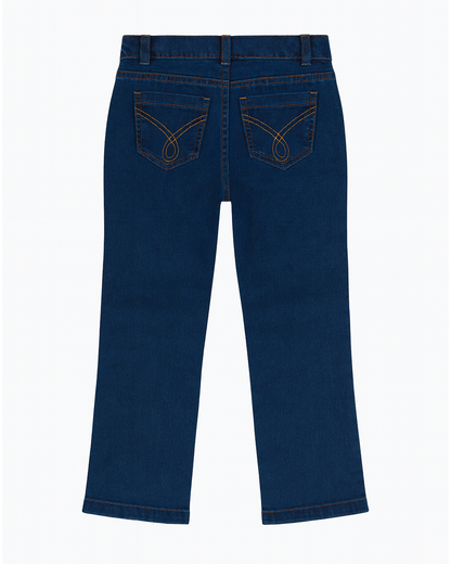 Pantalón de mezclilla azul clásico, corte recto