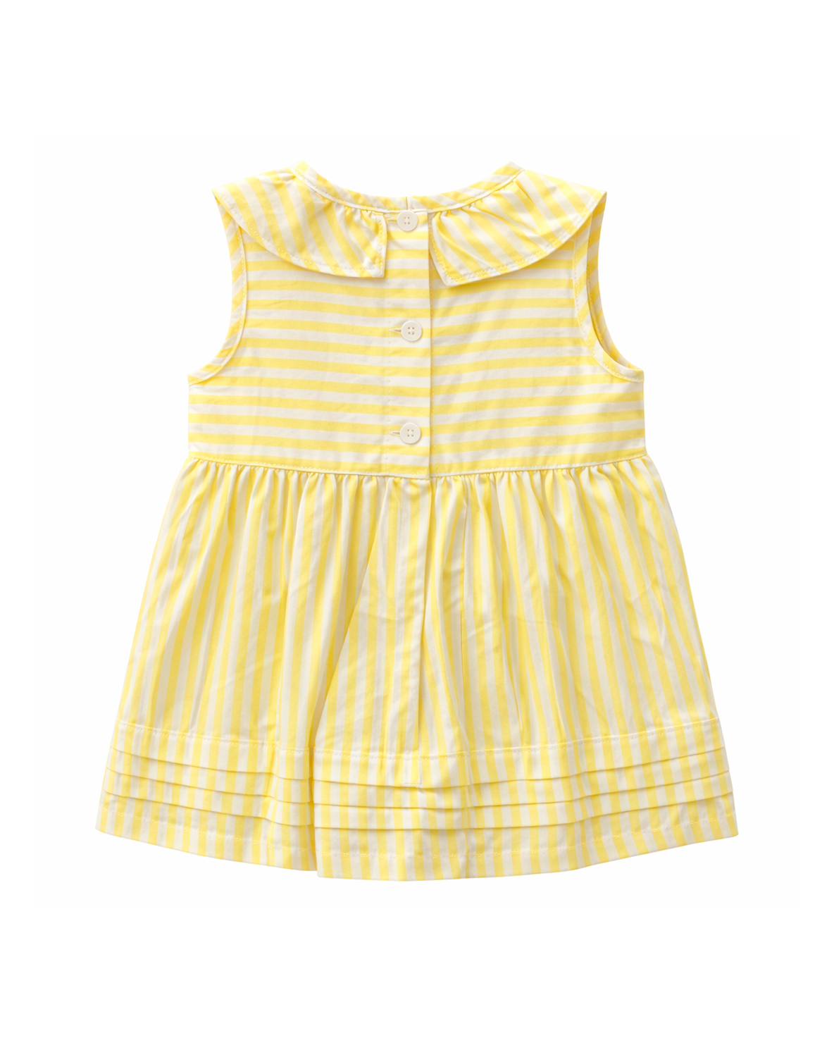 Vestido Infantil Amarillo a Rayas sin Mangas