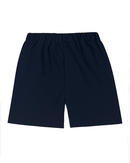 Falda Short Infantil Azul Marino con Nudo Frontal