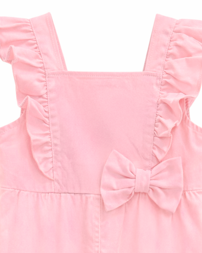 Enterizo Niña Lazo Decorativo Rosado