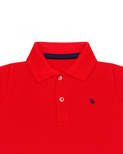 Polo básico para recien nacido niño Rojo