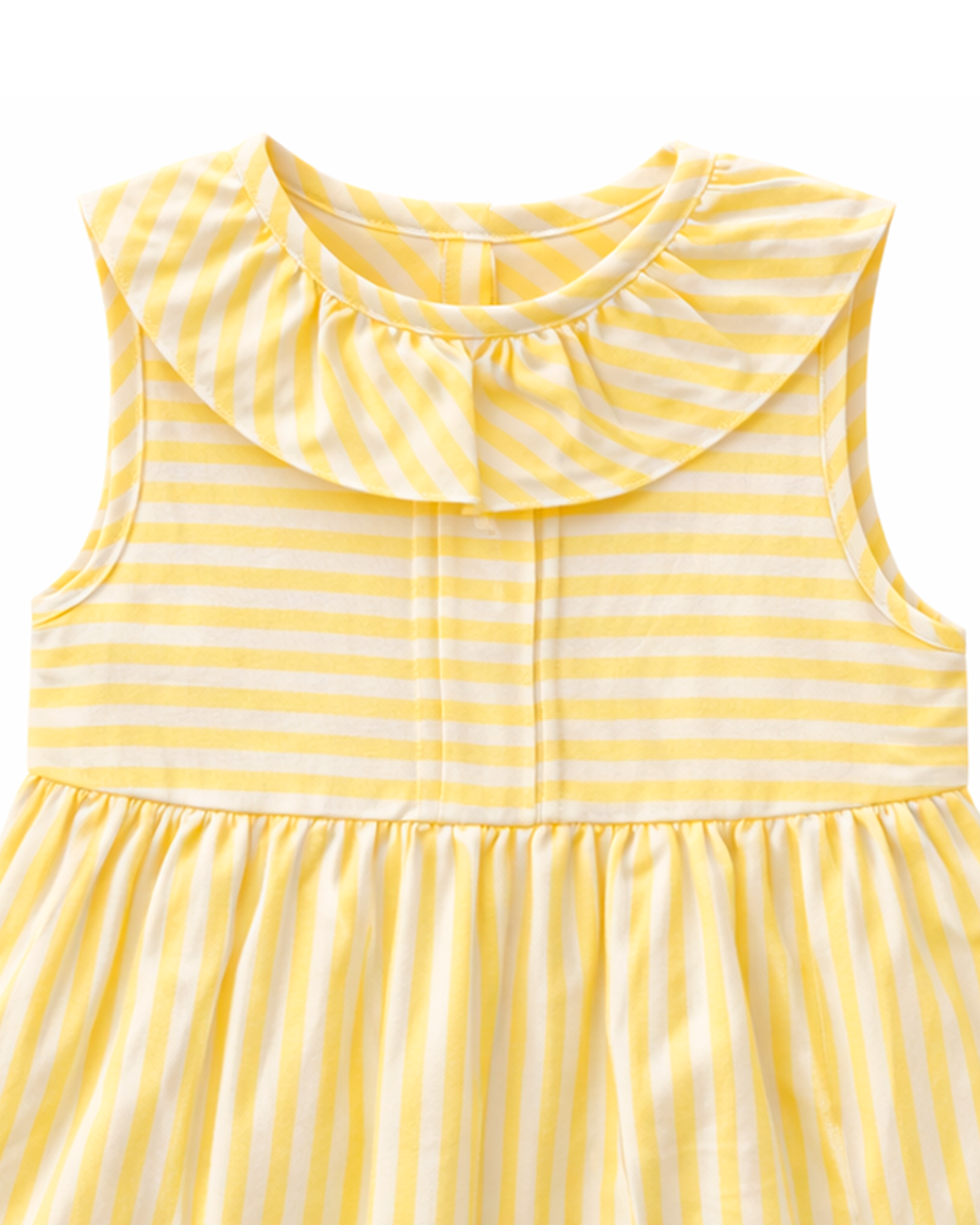 Vestido Infantil Amarillo a Rayas sin Mangas