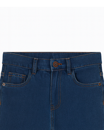 Pantalón de mezclilla azul clásico, corte recto