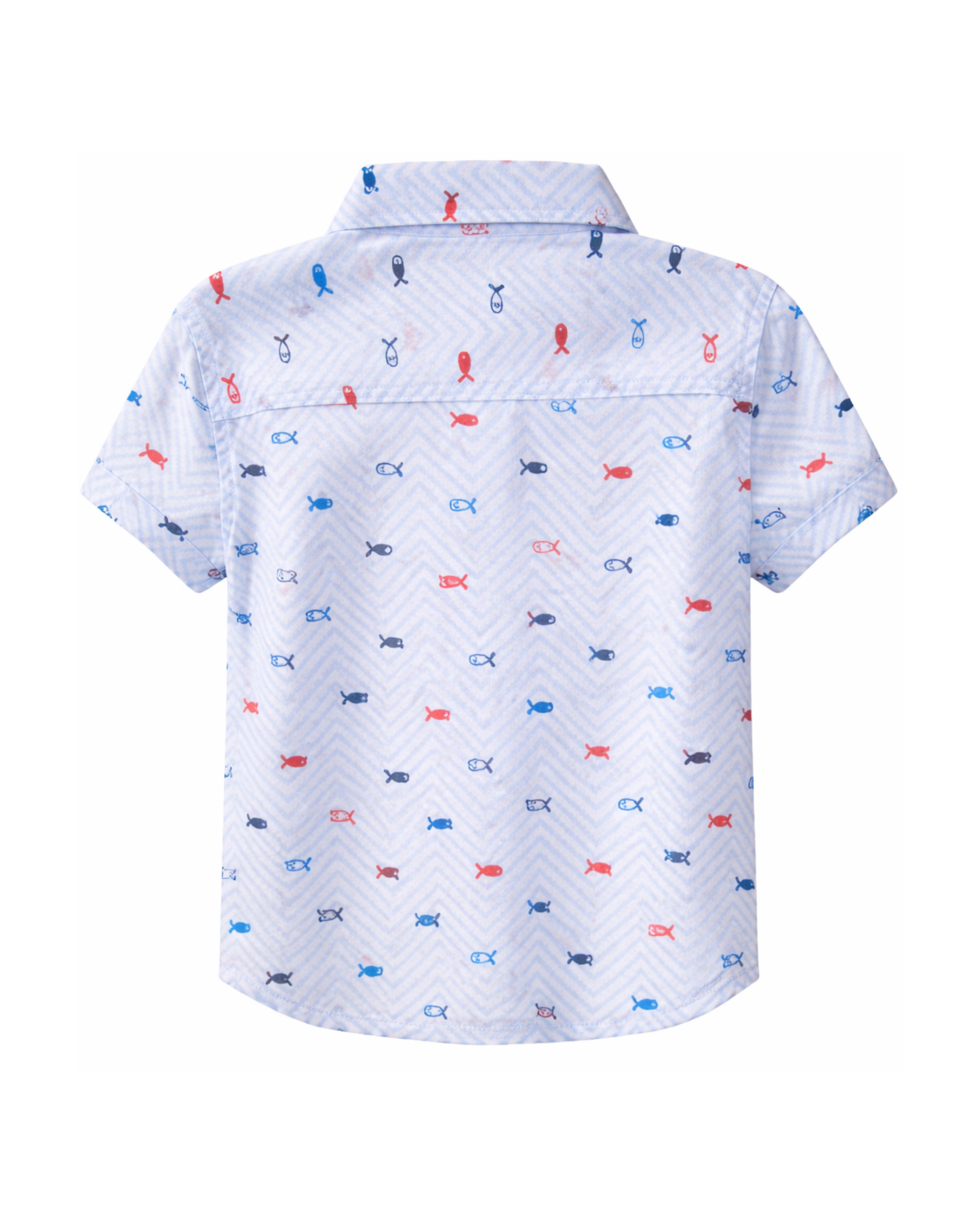 Camisa Infantil Celeste Estampada Peces