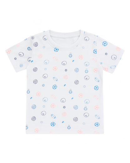 Camiseta Blanca Estampada Deportiva