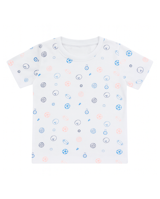 Camiseta Blanca Estampada Deportiva