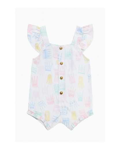 Blusa de Niña con Estampado de Coronas