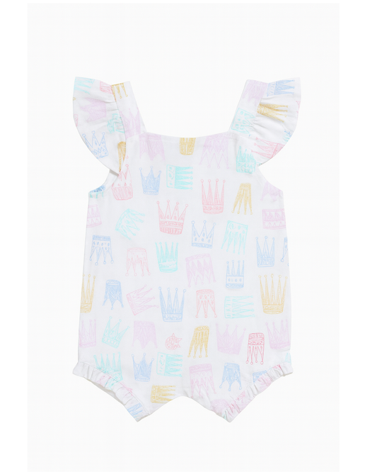 Blusa de Niña con Estampado de Coronas