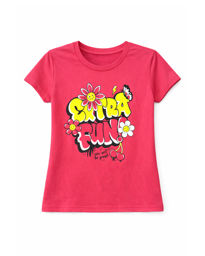Blusa basica para niña Fucsia