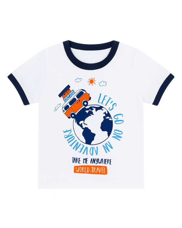 Camiseta Blanca Estampada “Let’s Go On An Adventure”