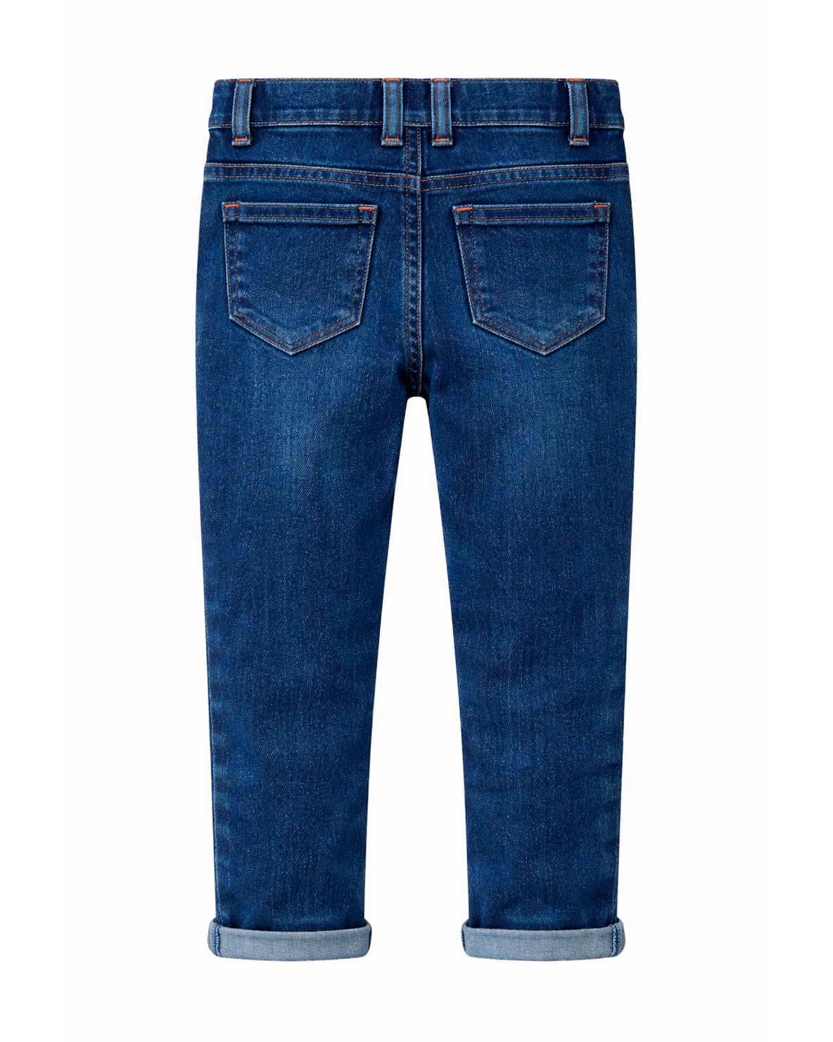 Jeans Azul Clásico con Dobladillo y Corte Ajustado