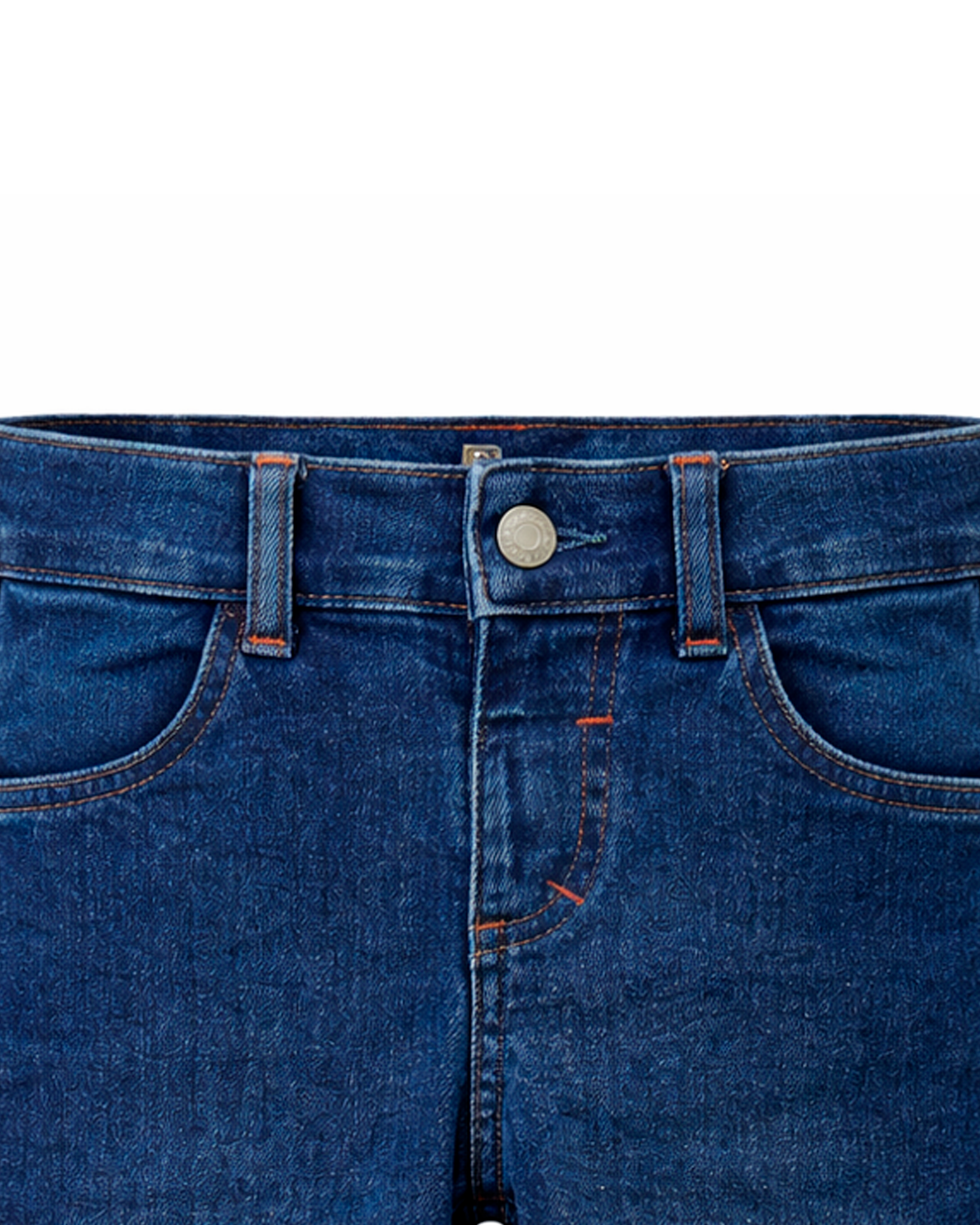 Jeans Azul Clásico con Dobladillo y Corte Ajustado