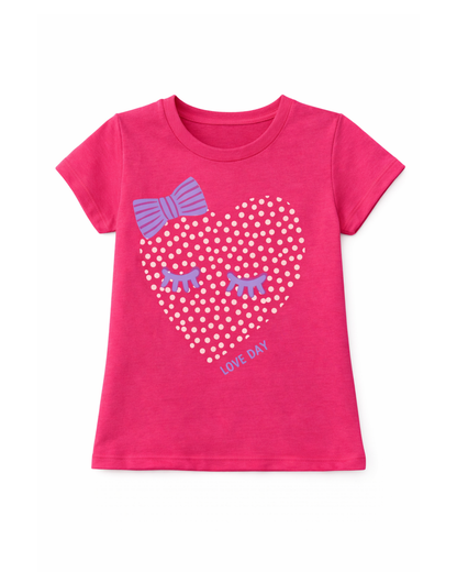 Blusa basica para niña Fucsia