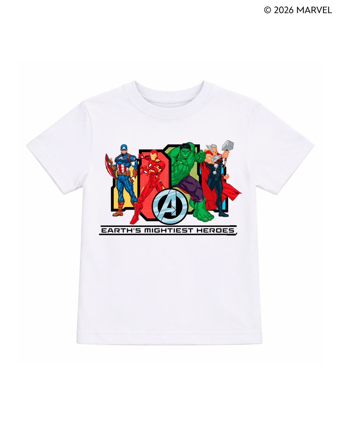 Camiseta niño Avengers “Earth’s Mightiest Heroes” blanca