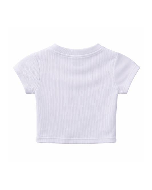 Blusa Infantil Blanca con Nudo Frontal