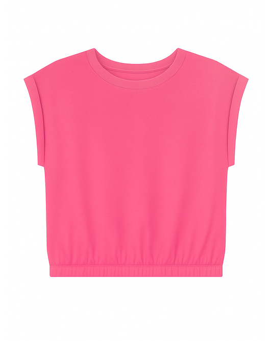 Blusa Infantil Fucsia con Estampado de Corazón