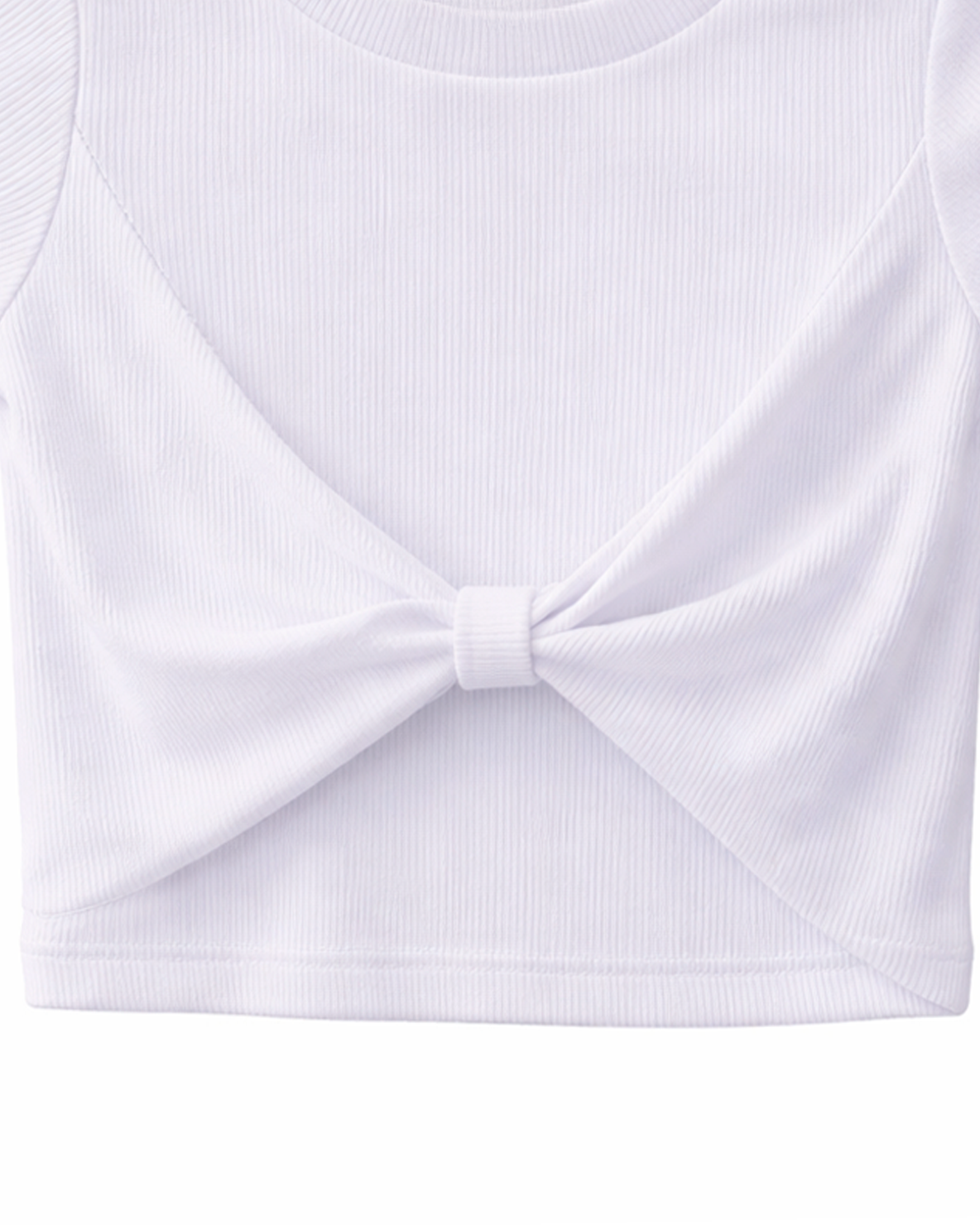 Blusa Infantil Blanca con Nudo Frontal