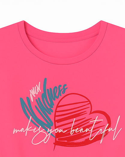 Blusa Infantil Fucsia con Estampado de Corazón