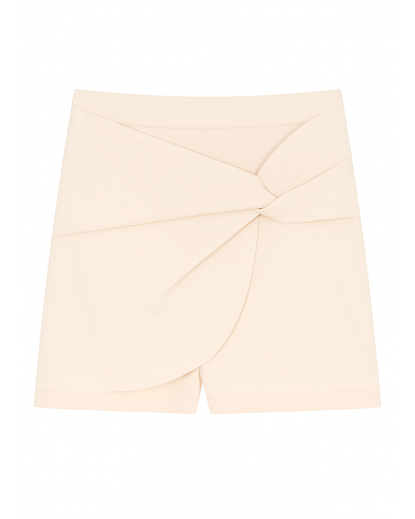 Falda Short Infantil Beige con Nudo Frontal