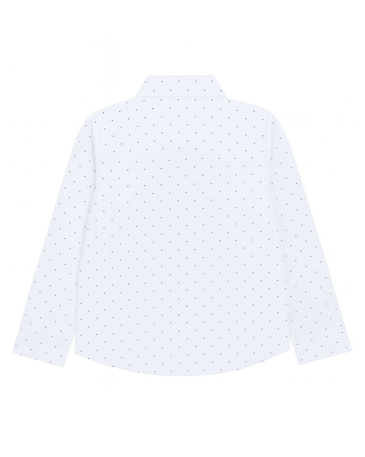 Camisa blanca con micro estampado azul y bordado TM