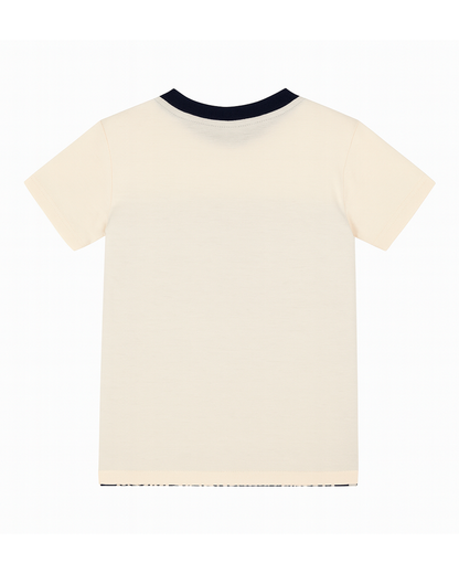 Camiseta Bicolor con Estampado “Wild Life Expedition”