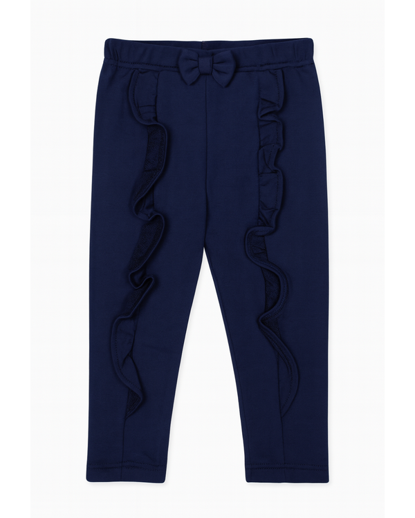 Leggins azul marino con volantes laterales