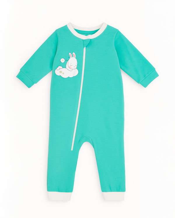 Pijama para bebe niña en jersey azul