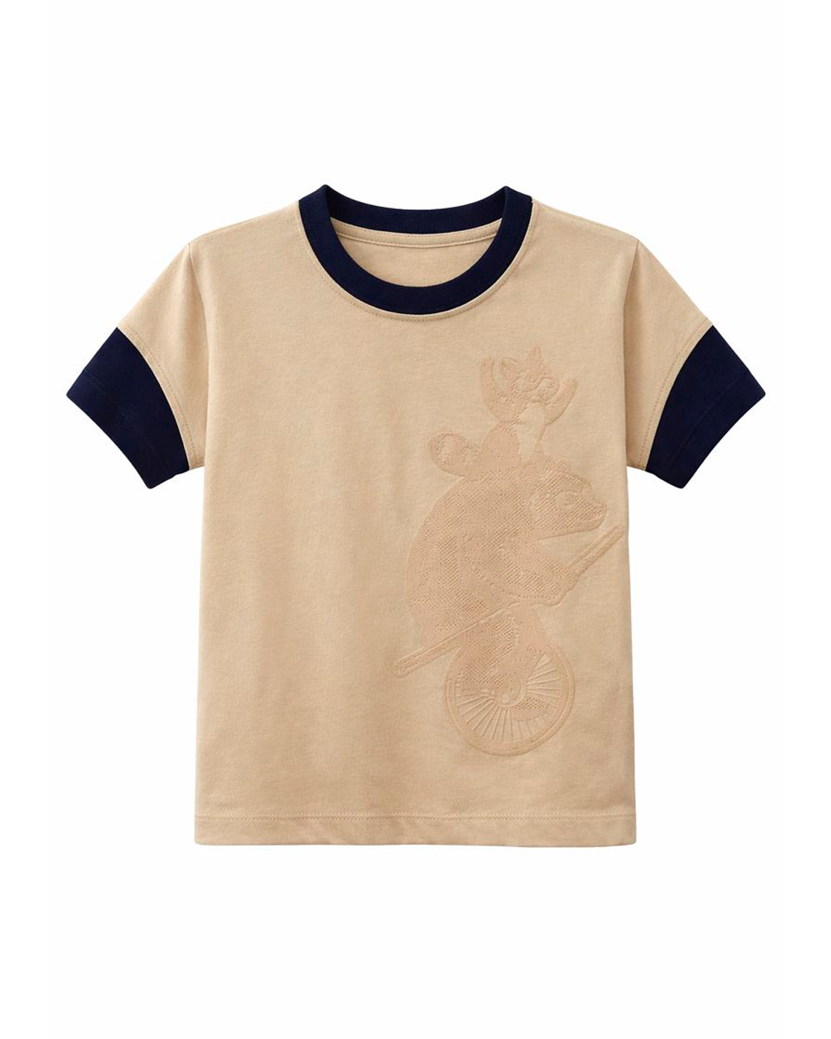 Camiseta Infantil Beige con Estampado en Relieve Circus