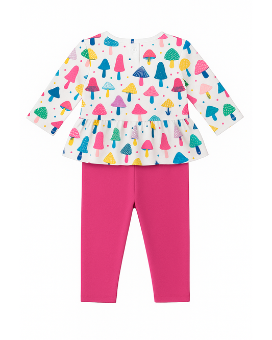 Conjunto de Blusa y Leggings con Estampado de Hongos
