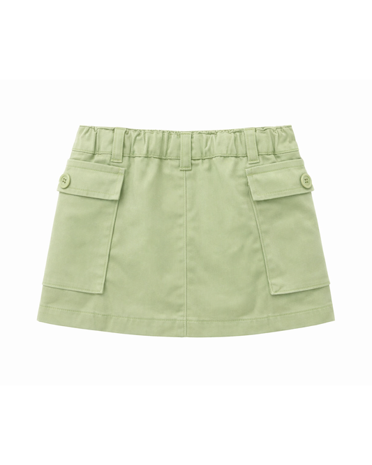 Falda Niña Bolsillos Tipo Cargo Verde