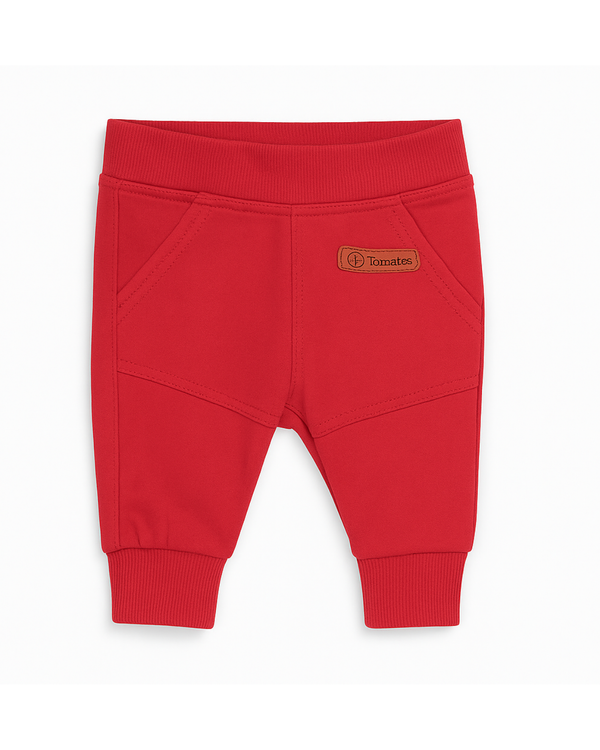 Pantalón jogger rojo con bolsillos
