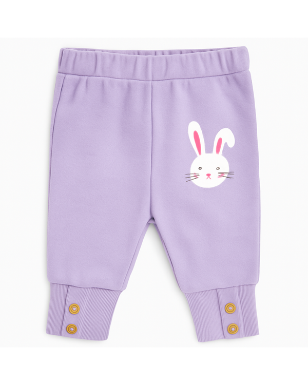 Leggins lila con conejito estampado