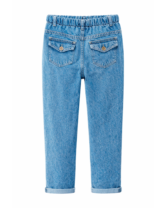 Pantalón Jogger Denim Azul Claro con Cintura Elástica