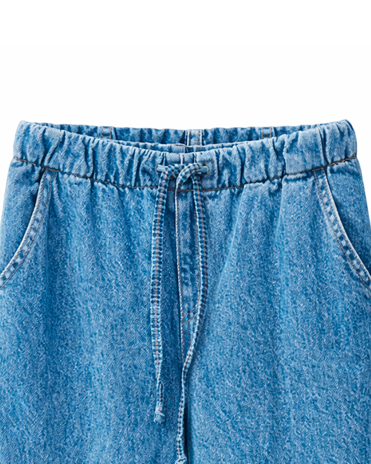 Pantalón Jogger Denim Azul Claro con Cintura Elástica