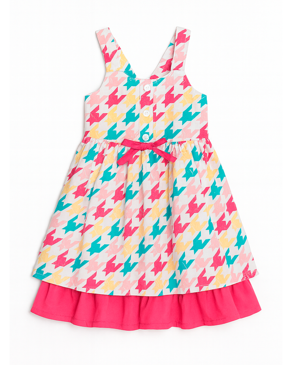 Vestido Multicolor con Tirantes y Moño