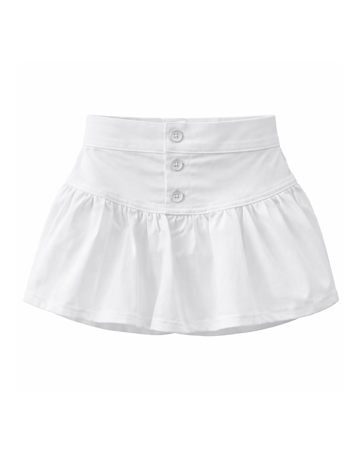 Falda Blanca con Cintura Alta y Botones Frontales