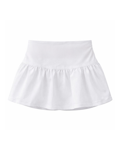 Falda Blanca con Cintura Alta y Botones Frontales