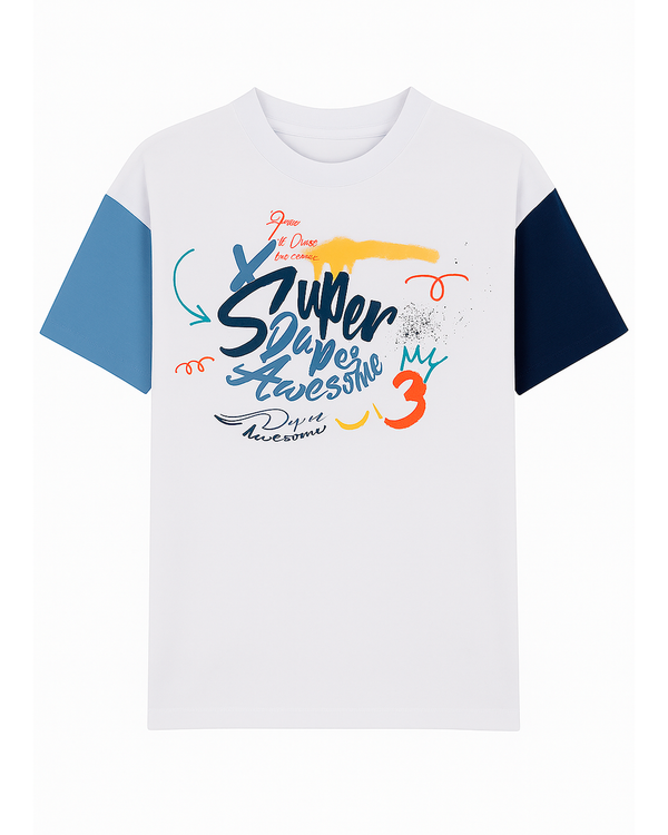 Camiseta Blanca con Estampado “Super Awesome”