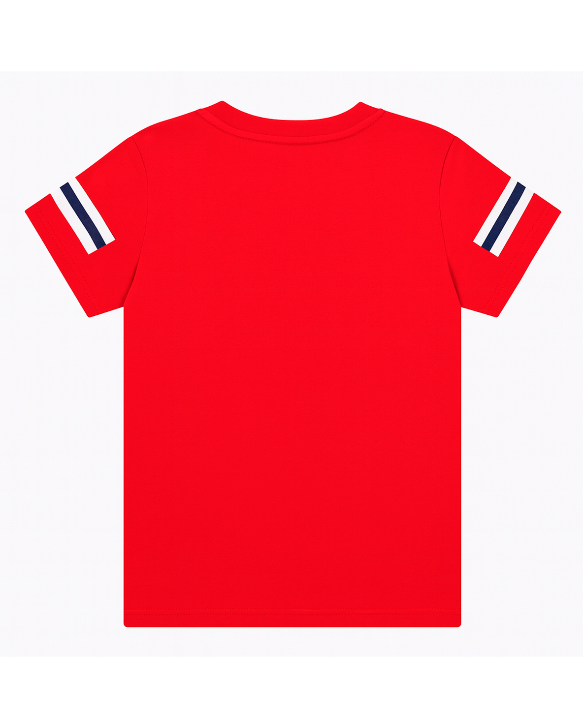 Camiseta Roja con Franjas en las Mangas
