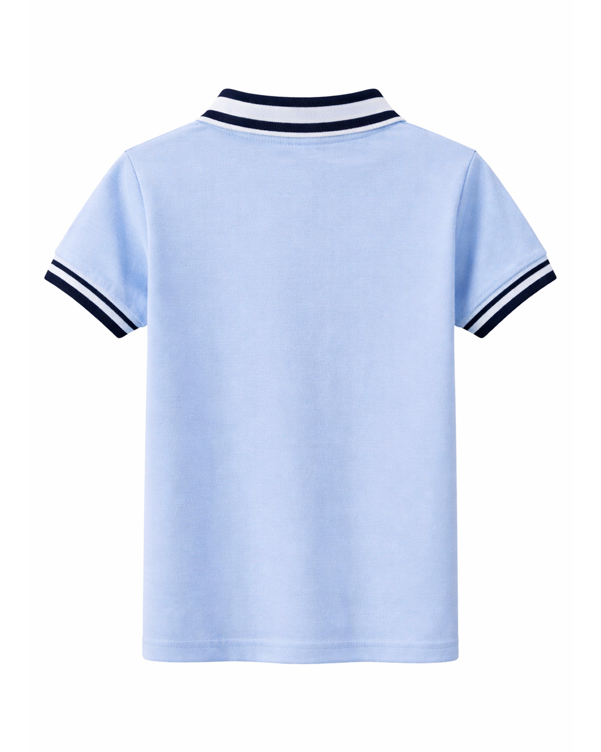 Camiseta Tipo Polo Azul Claro con Detalles en Contraste