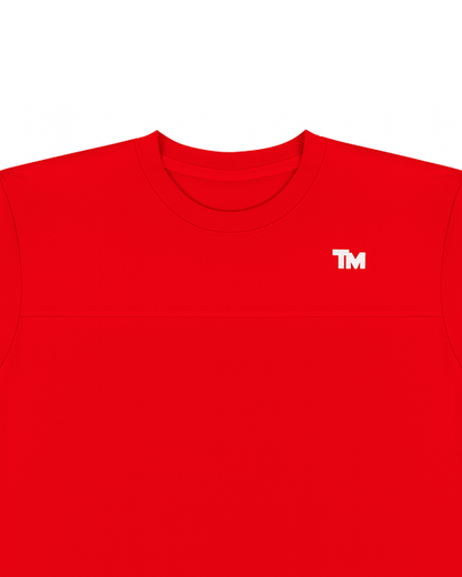 Camiseta Roja con Franjas en las Mangas