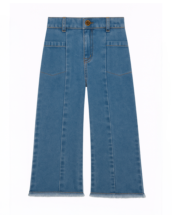 Jean Infantil Wide Leg con Bota Desflecada