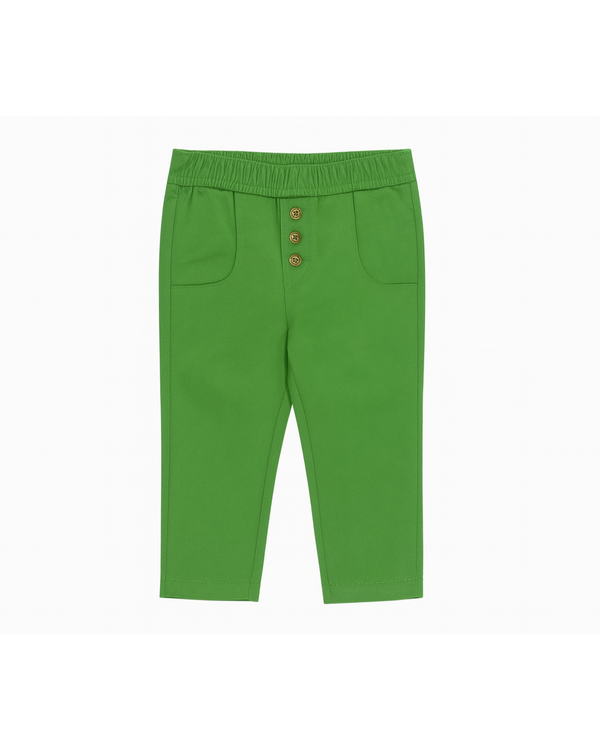 Pantalón verde básico con pretina resortada