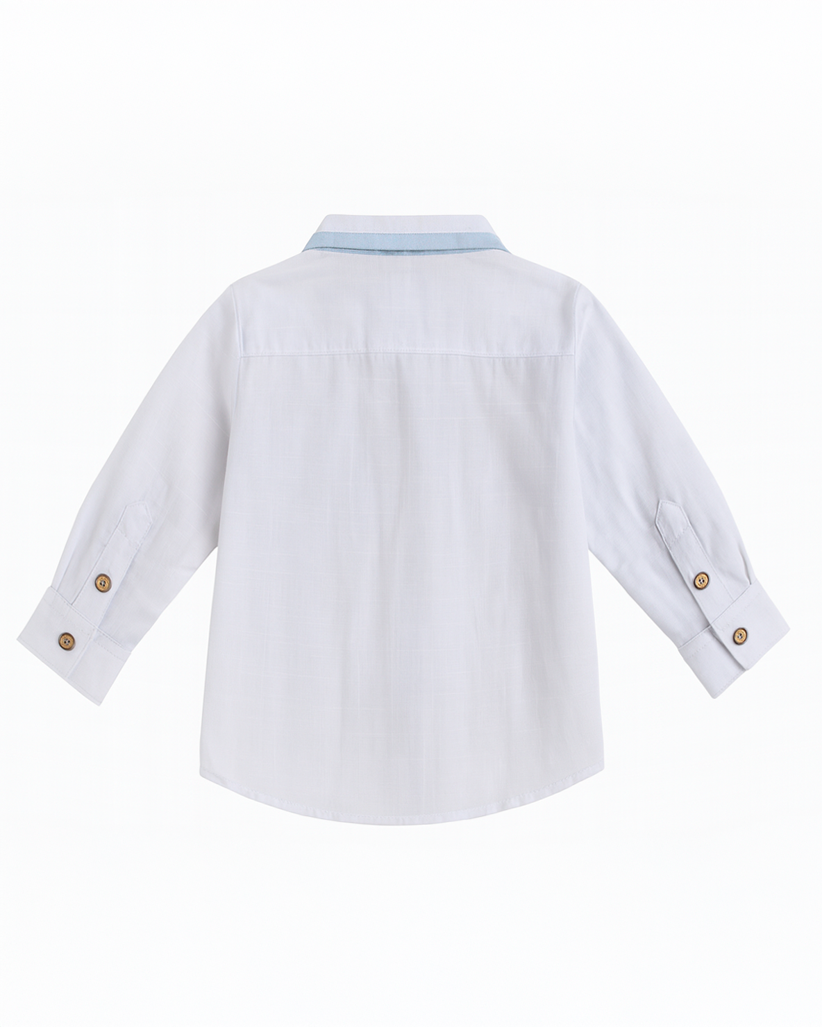 Camisa Niño Manga Larga con Detalles en Azul Cielo