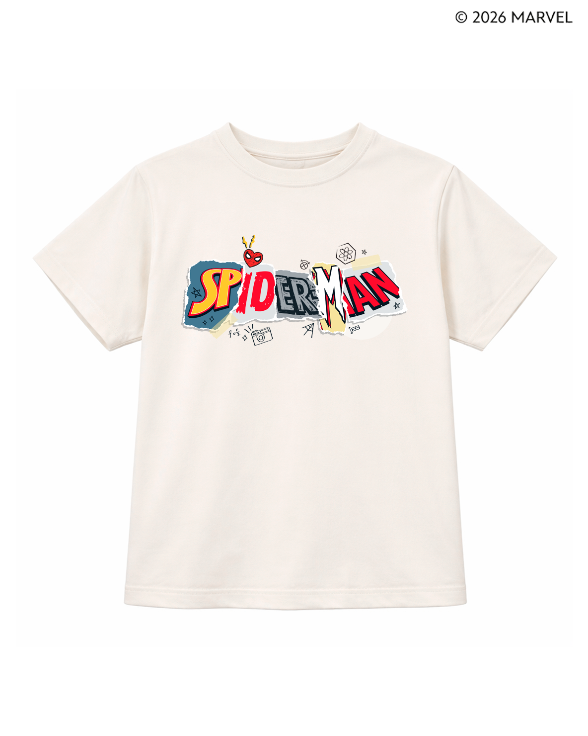 Camiseta niño Spider-Man estampado urbano color crudo